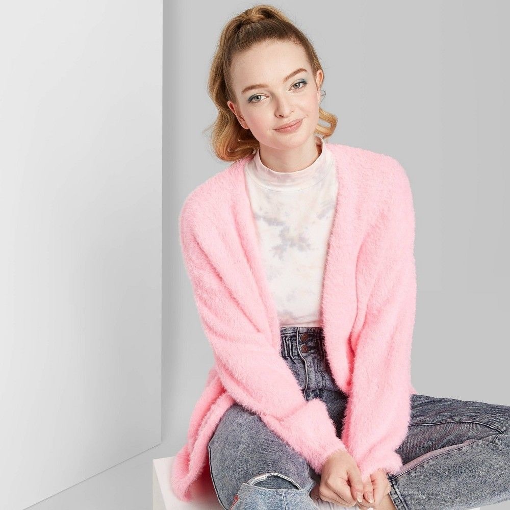 LONG SLEEVE FUZZY CARDIGAN